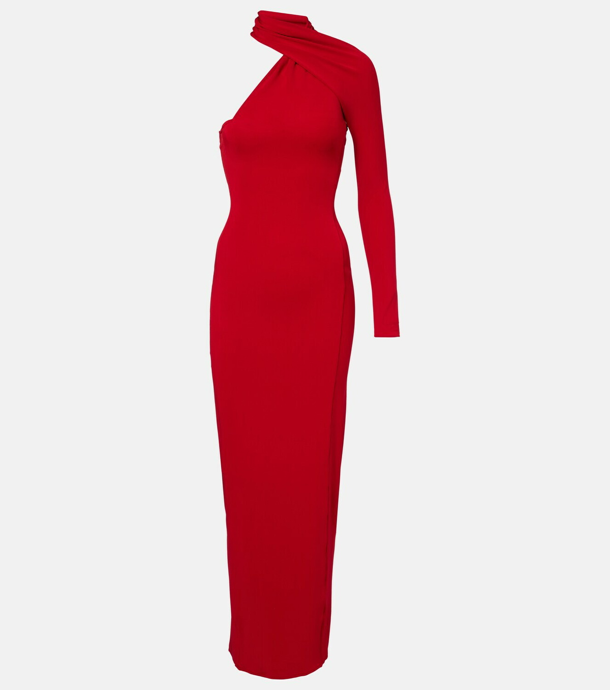 Courrèges One-shoulder crêpe maxi dress