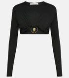 Christopher Esber Dowsing embellished jersey crop top