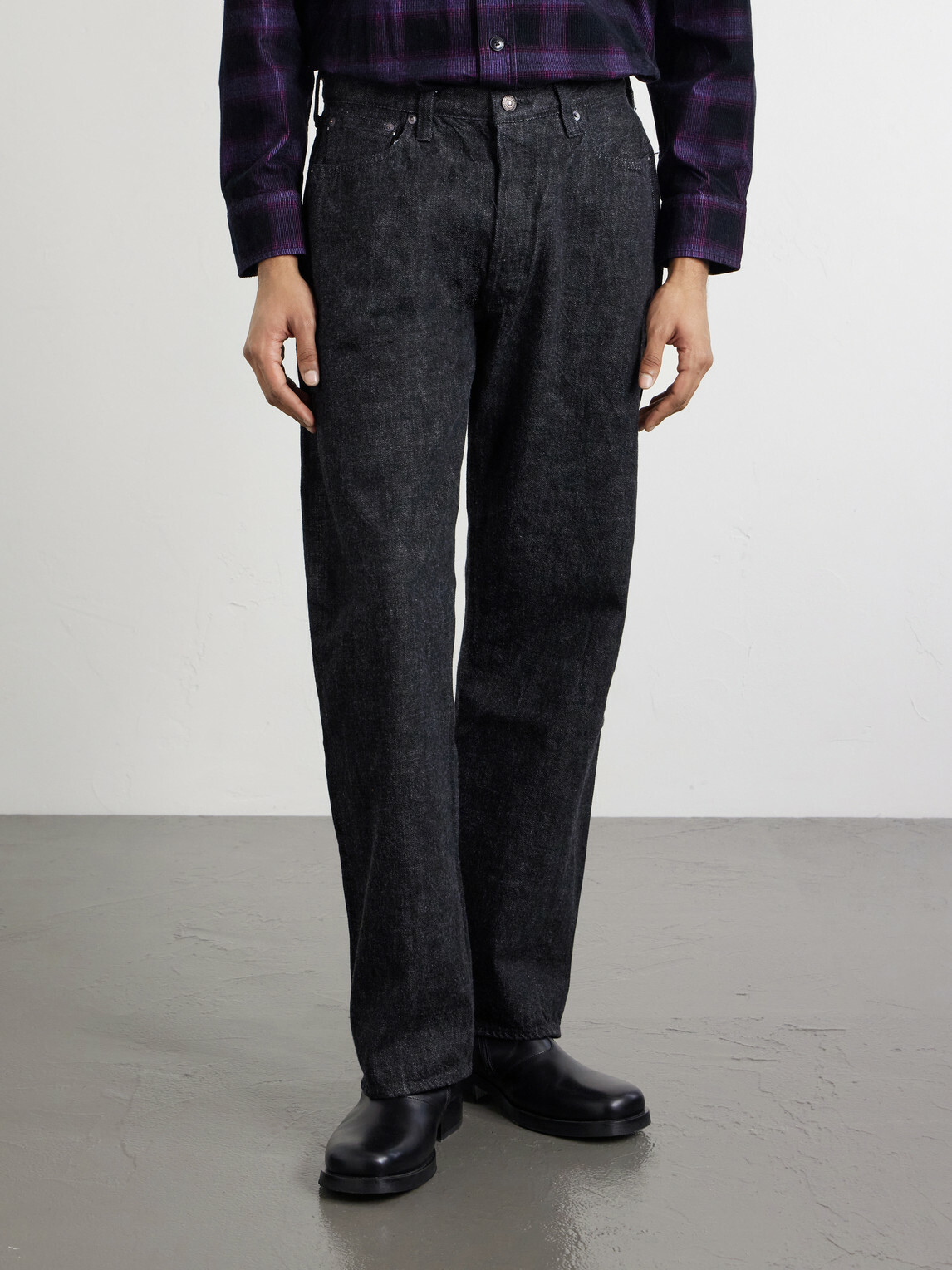 FULLCOUNT - 0105BK Straight-Leg Selvedge Jeans - Black