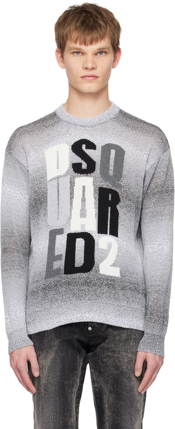 Dsquared2 Gray Jacquard Sweater