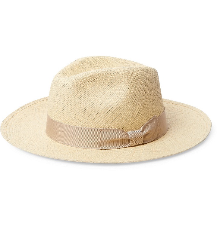 Photo: Lock & Co Hatters - Fylde Grosgrain-Trimmed Straw Panama Hat - Brown