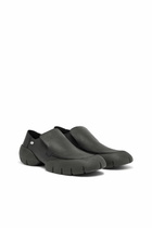 Diesel D-Mathieu-Brushed leather loafer with rubber sole - Moccasins and Mules Mens in Black