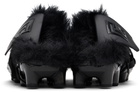BALMAIN Black Half Time Faux Fur-Lined Mule Slip-on Loafers