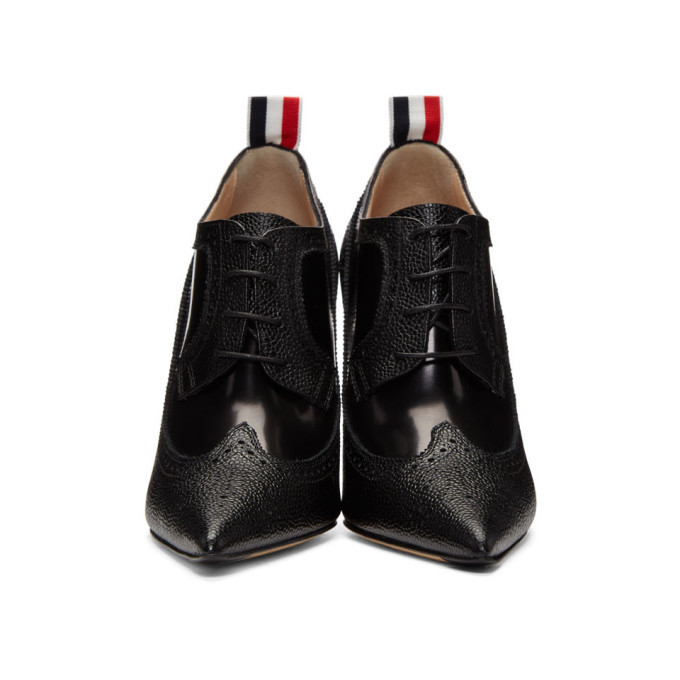 Thom Browne Black Longwing Brogue Curved Heels Thom Browne
