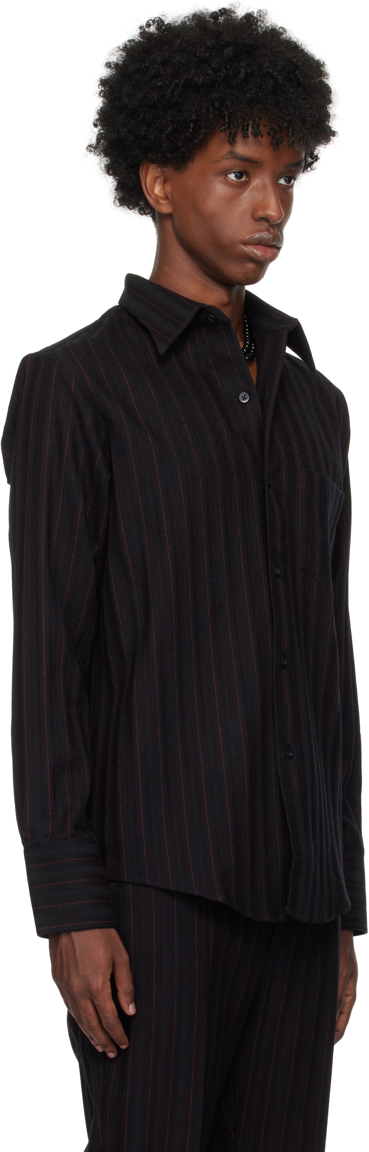 トップス ERNEST W. BAKER PIN STRIPE POLO ERNEST W. BAKER Ernest Double Baker SS25 PIN STRIPE POLO