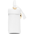 Mark Cross White Croc Benchley Top Handle Bag