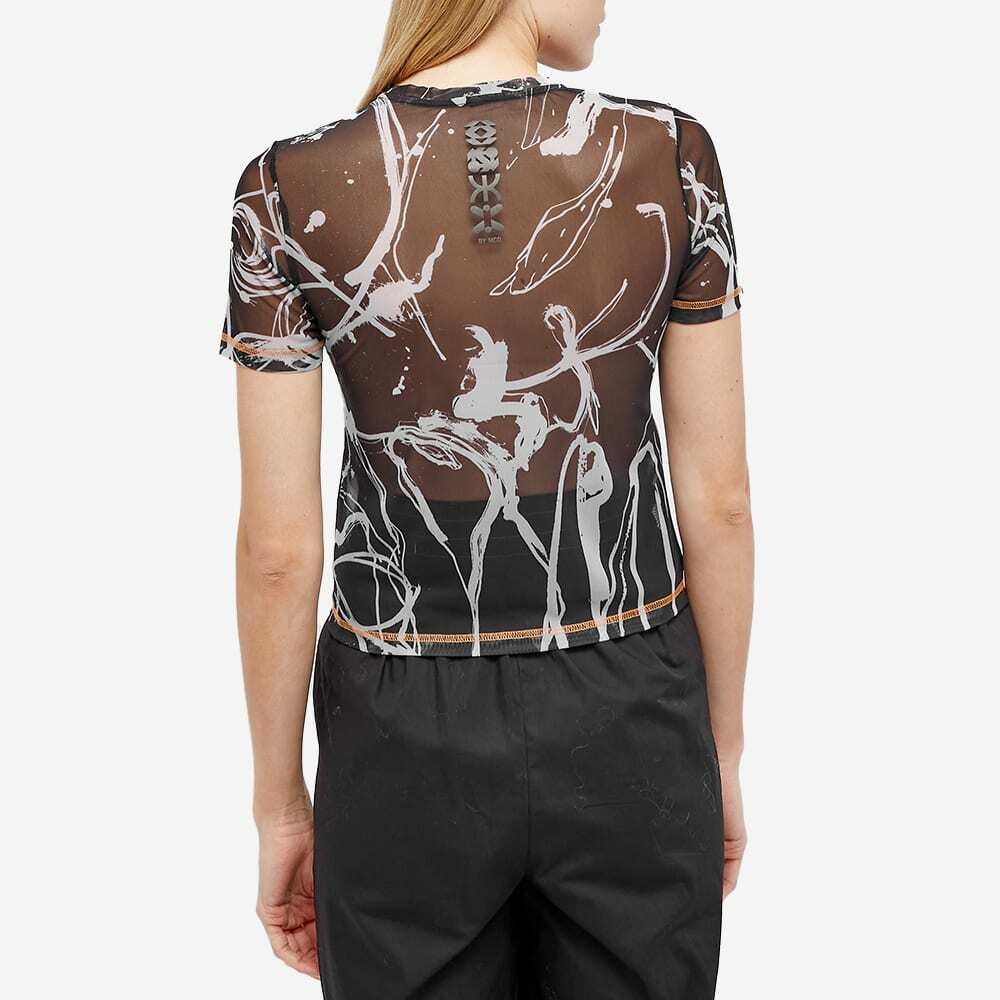 Turquoise Boot Stitch Short Sleeve Mesh Top
