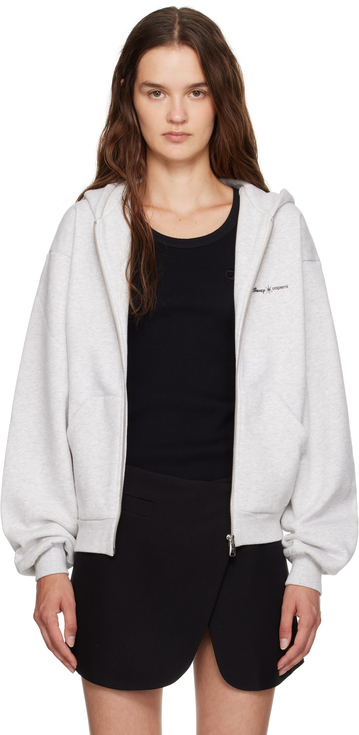 Coperni Gray Disney Crown Zip Up Hoodie