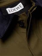 LOEWE - Corduroy and Leather-Trimmed Cotton-Twill Chore Jacket - Green