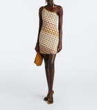 Missoni One-shoulder lamé minidress