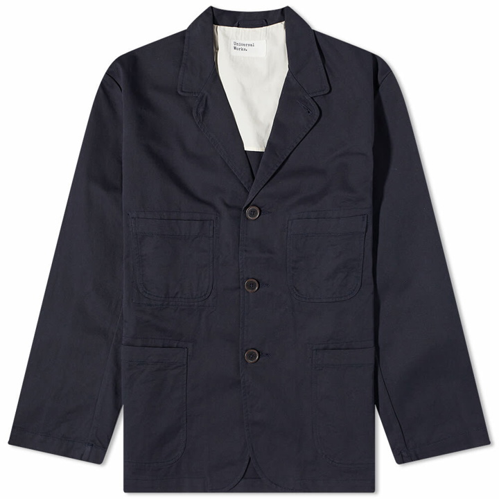 Photo: Universal Works Men's Twill Five Pocket Jacket in Dark Navy