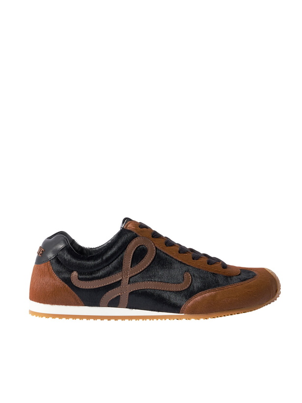 Photo: LOEWE - Ballet Runner 2.0 Leather-Trimmed Calf Hair Sneakers - Black