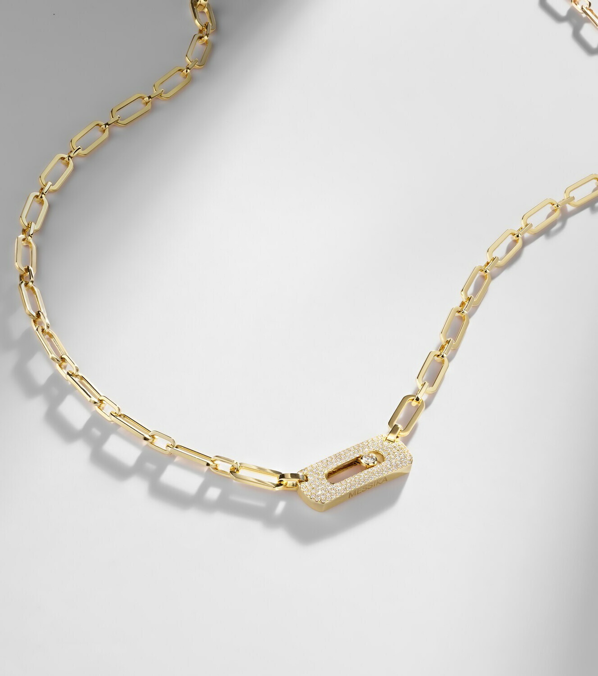 Messika Move Link 18kt gold chain necklace with diamonds