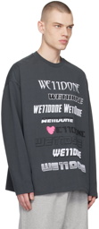 We11done Gray Printed Long Sleeve T-Shirt