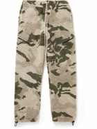 FEAR OF GOD ESSENTIALS - Slim-Fit Logo-Appliquéd Camouflage-Print Fleece Sweatpants - Green