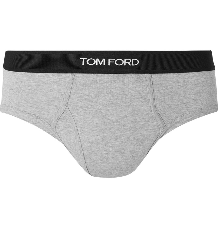 Photo: TOM FORD - Stretch-Cotton Briefs - Gray