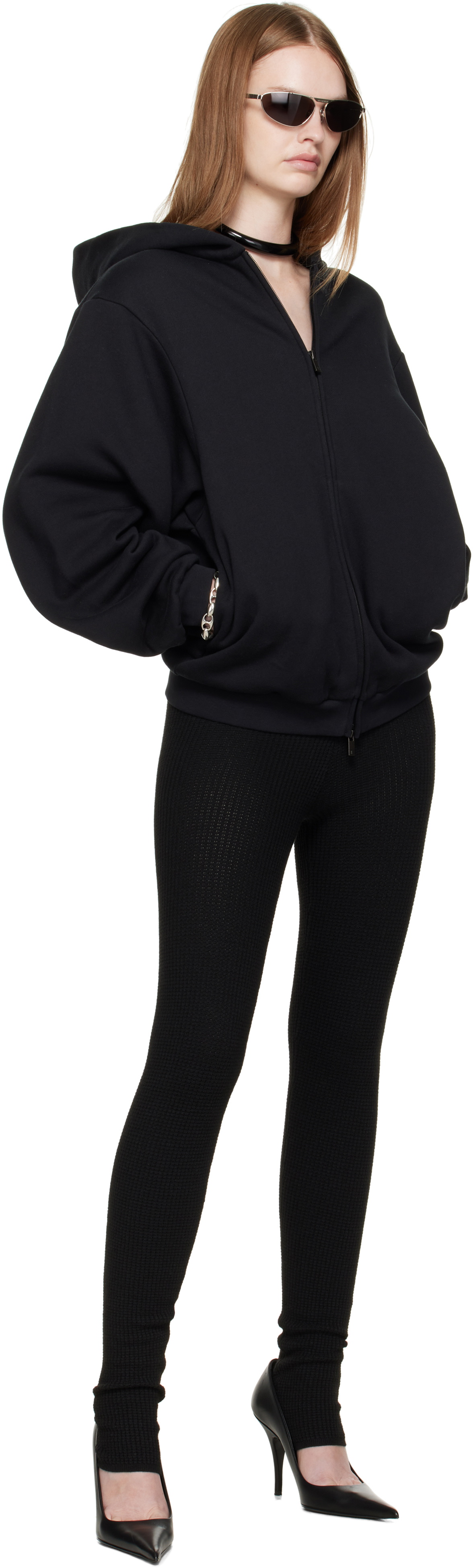 Fear of God ESSENTIALS Black 90s Fleece Zip-Up Hoodie