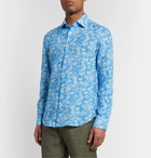 Kiton - Printed Linen Shirt - Blue