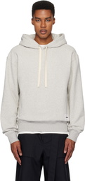 Jil Sander Gray Logo Patch Hoodie