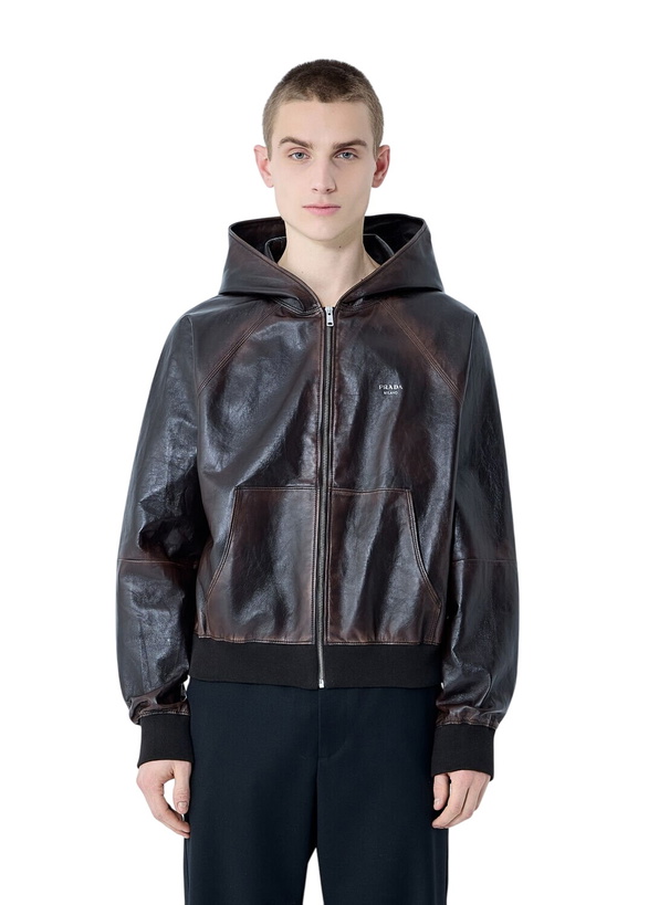 Photo: Prada Leather Hooded Jacket