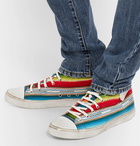 Saint Laurent - Striped Jacquard High-Top Sneakers - Multi