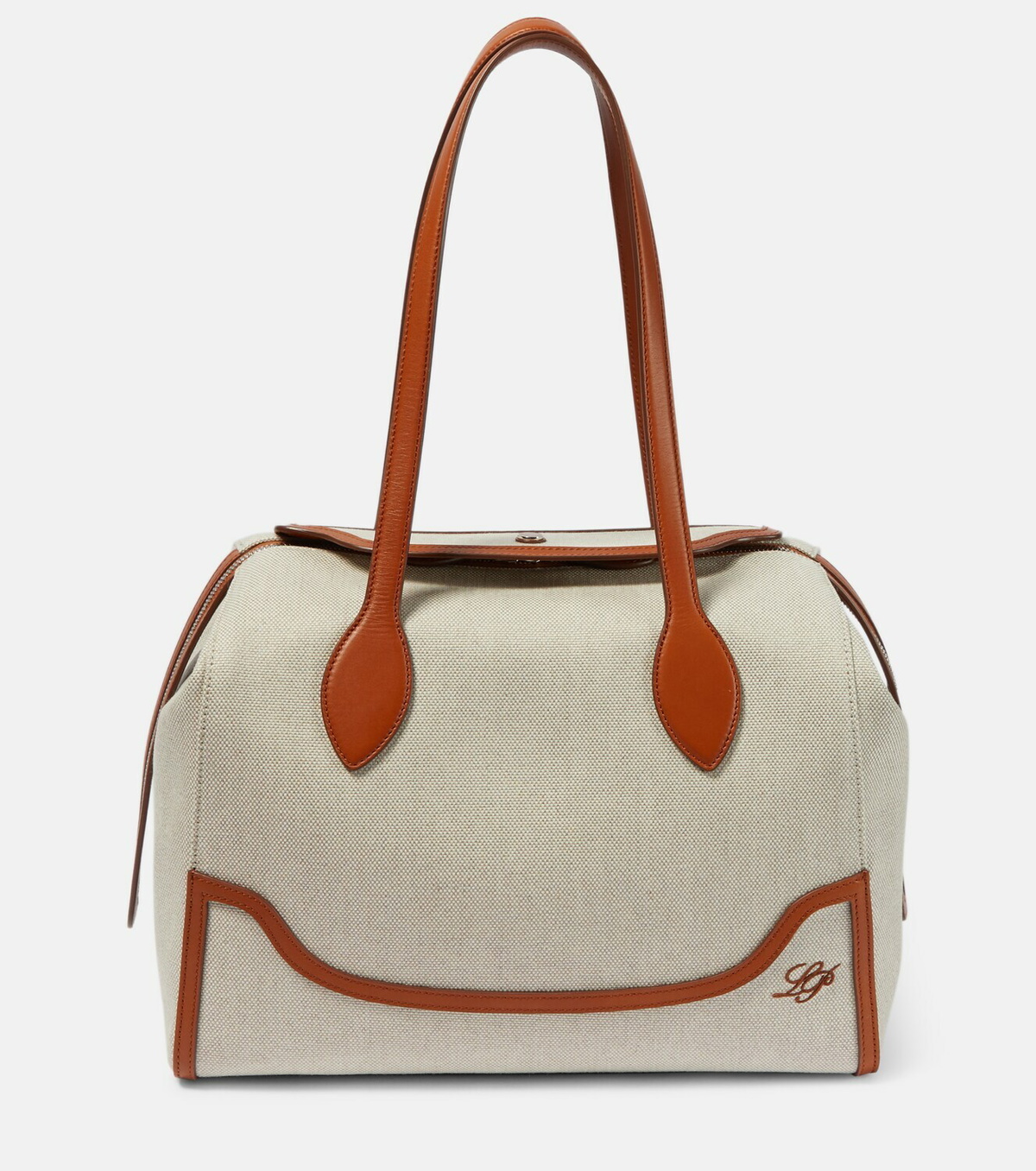 Bale Micro Suede Tote Bag in Brown - Loro Piana