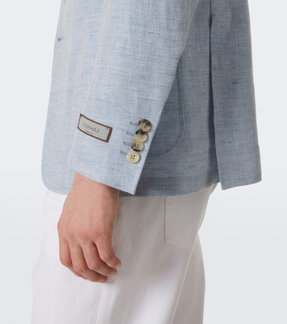 Canali Herringbone linen and wool blazer