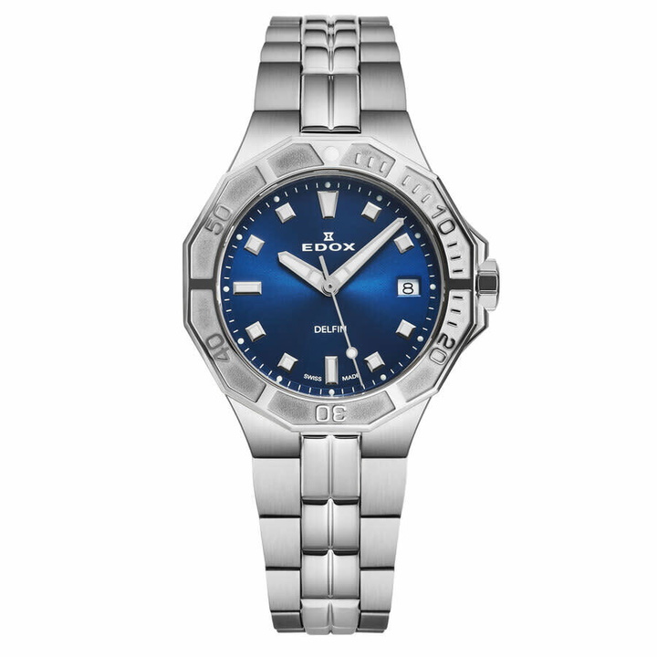 Photo: Edox Delfin Quartz Blue Dial Ladies Watch 53020 3M BUN