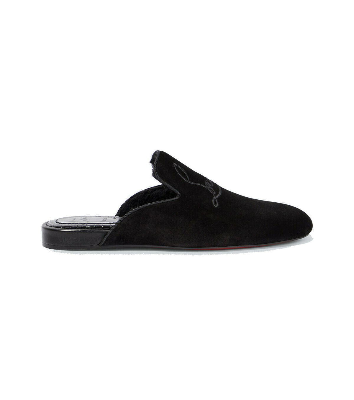 Christian Louboutin Men's Varsicool Red Sole Leather Slide Sandals