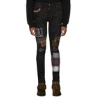 Amiri Black Grunge Patch Medium Crafted Jeans