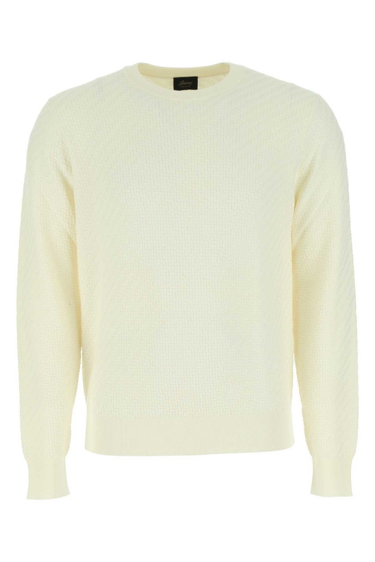 Photo: Brioni Ivory Cotton Blend Sweater