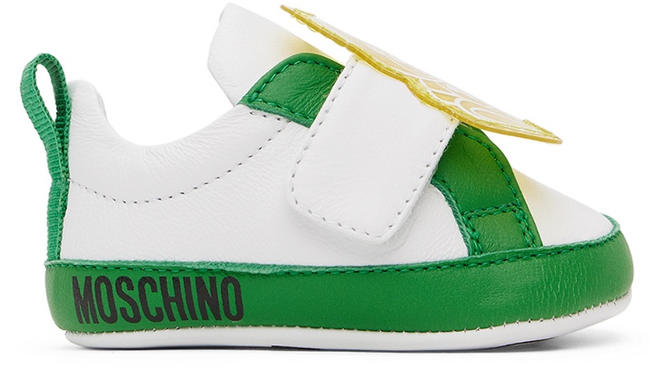 Photo: Moschino Baby Green & White Graphic Pre-Walkers