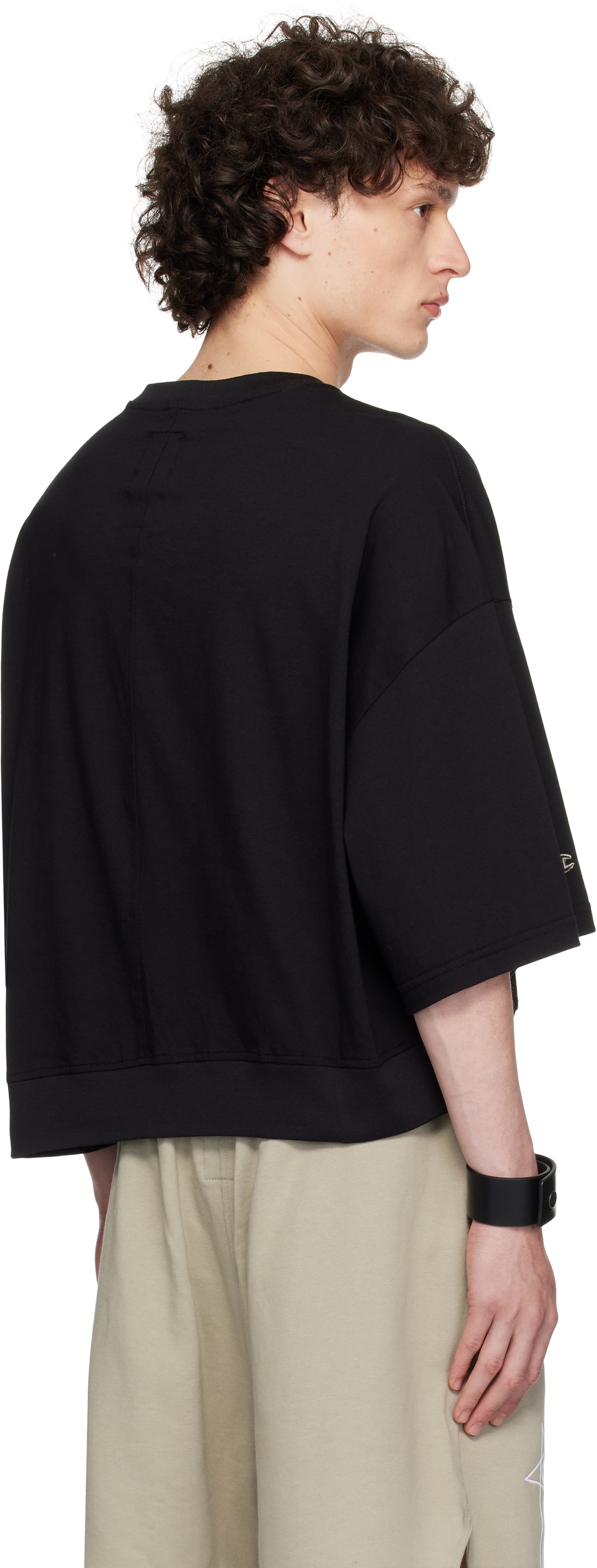 Rick Owens Black Champion Edition Tommy Cropped T-shirt Rick Owens