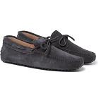 Tod's - Gommino Suede Driving Shoes - Men - Dark gray