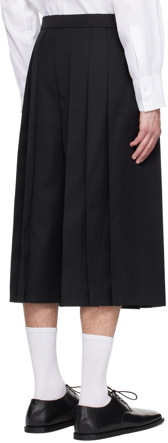 Steven Passaro SSENSE Exclusive Black Pleated Culotte Trousers