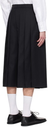 Steven Passaro SSENSE Exclusive Black Pleated Culotte Trousers