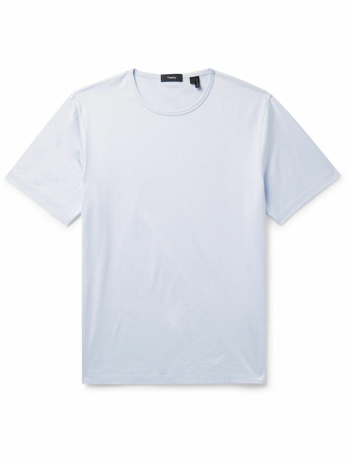 Photo: Theory - Precise Cotton-Jersey T-Shirt - Blue
