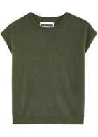 Crush Cashmere Lucca Cashmere Vest Khaki