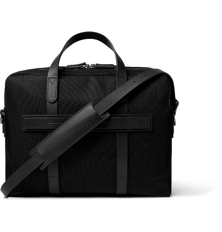 Photo: MISMO - Endeavour Leather-Trimmed Nylon Briefcase - Black