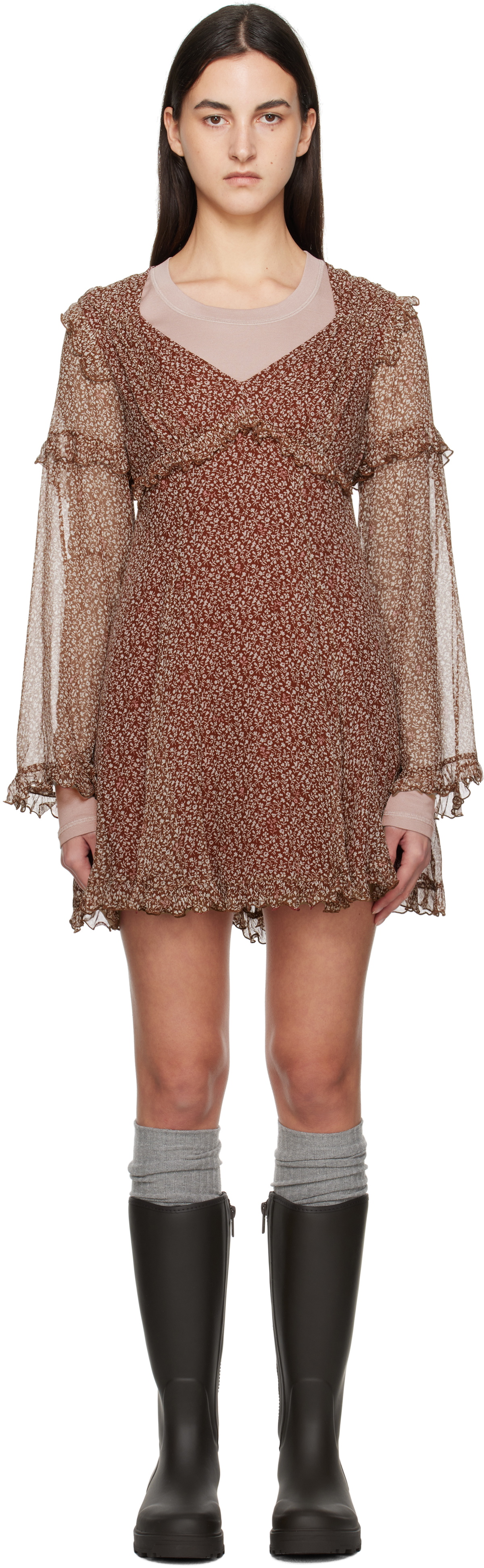 Weekend Max Mara Burgundy Cardato Minidress