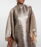Taller Marmo Mirage belted sheer wool-blend kaftan