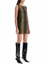 NORMA KAMALI brown python print sleeveless mini dress Brown