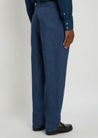 Oliver Spencer Belted Linen Trousers Navy