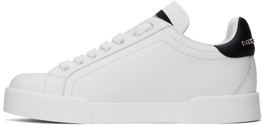 Dolce & Gabbana 厚底ホワイトスニーカー DGロゴ 本革 Portofino Calfskin Portofino sneakers with DG logo in White for Women