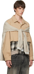 We11done Beige Layered Blouson Jacket