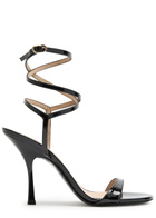 Stuart Weitzman Nudist 100 Patent Leather Sandals Black