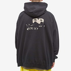 Balenciaga Men's Oversized Dirty Paris Logo Hoody in Black/Ecru