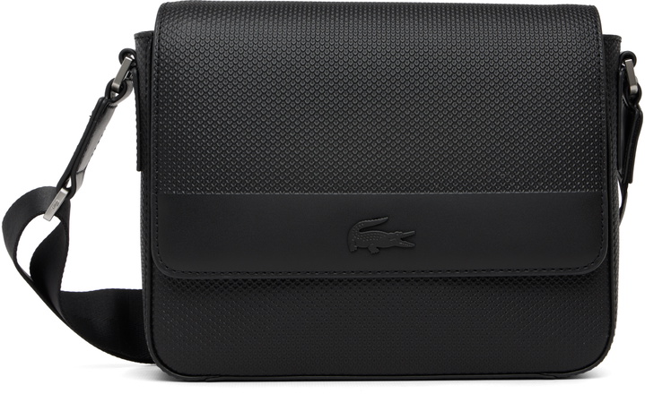 Photo: Lacoste Black Chantaco Leather Messenger Bag