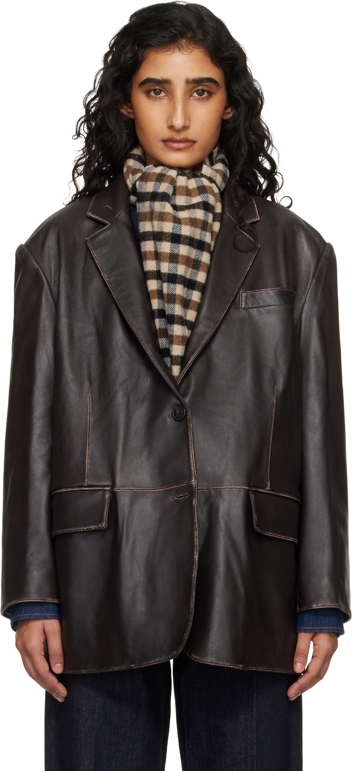 Weekend Max Mara Brown Cursore Leather Jacket Weekend Max Mara