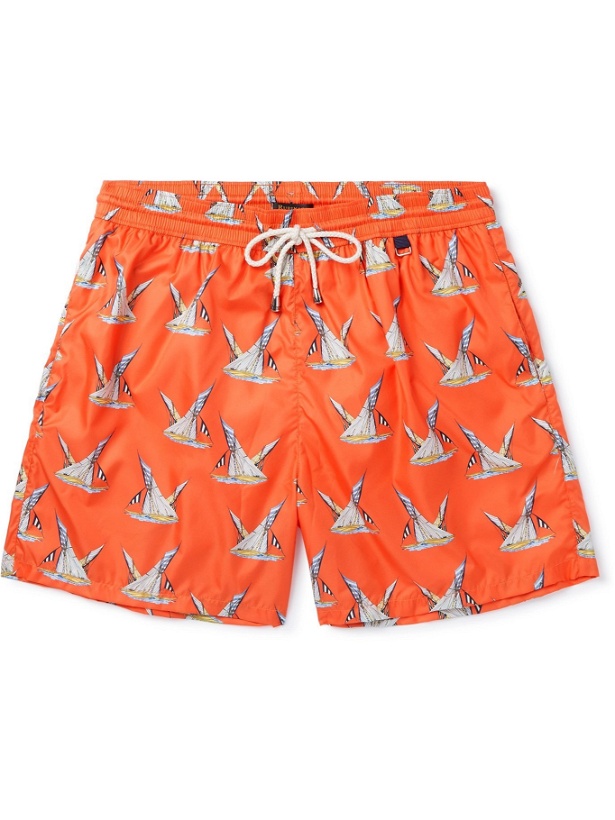 Photo: RUBINACCI - Mid-Length Printed Swim Shorts - Orange - 48